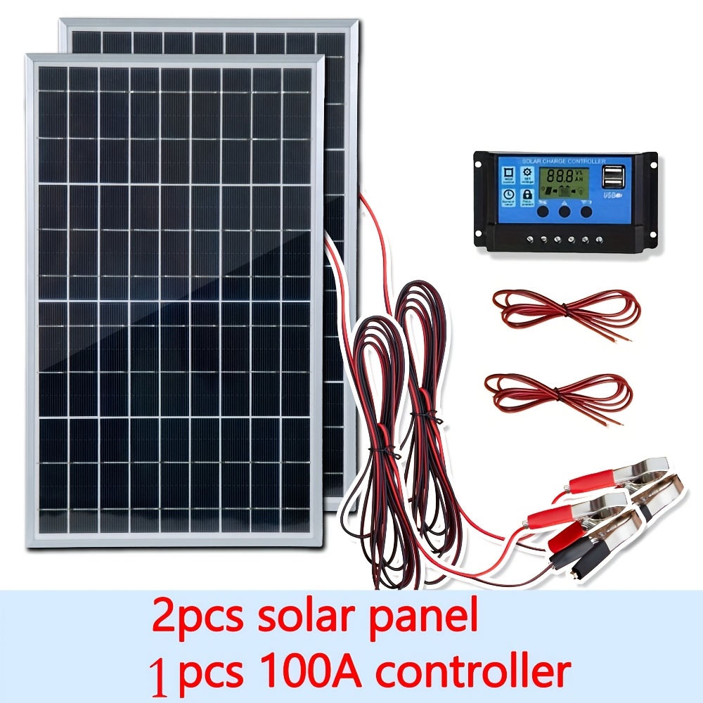 Off Grid Solar Kit - ชุดแผงโซลาร์เซลล์ 12V 1 ชิ้น/2 ชิ้น พร้อมตัวควบคุมการชาร์จ